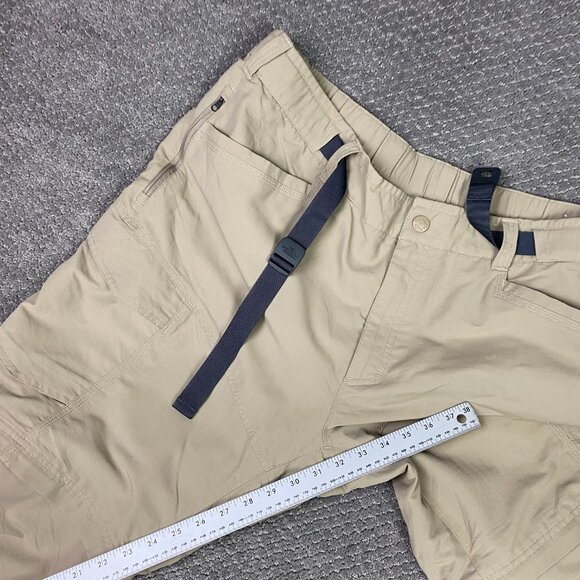 The North Face Convertible Cargo Pants Men's XL Khaki Hiking Outdoor Belt Belted - Picture 15 of 16
